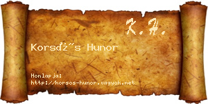 Korsós Hunor névjegykártya